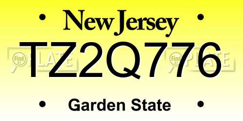 TZ2Q776 New Jersey License Plate
