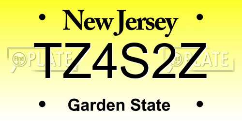 TZ4S2Z New Jersey License Plate