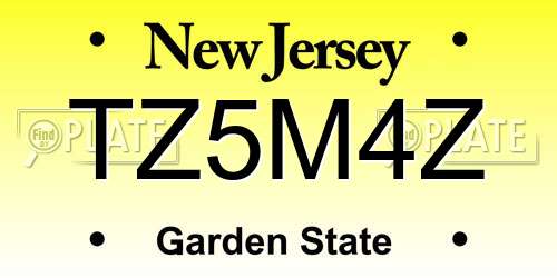 TZ5M4Z New Jersey License Plate
