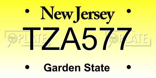 TZA577 New Jersey License Plate