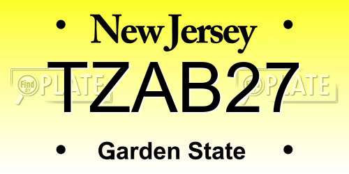 TZAB27 New Jersey License Plate