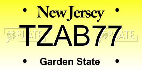 TZAB77 New Jersey License Plate