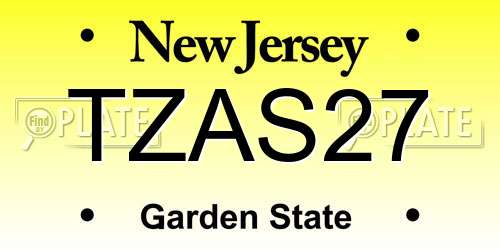 TZAS27 New Jersey License Plate