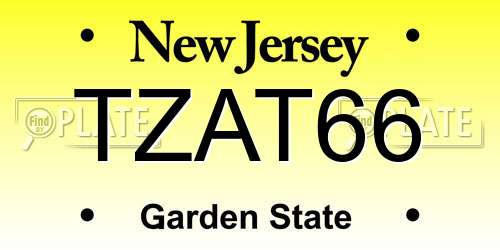 TZAT66 New Jersey License Plate