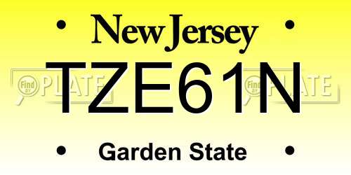 TZE61N New Jersey License Plate