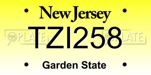 TZI258 New Jersey License Plate