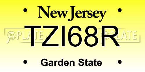 TZI68R New Jersey License Plate