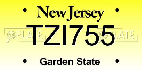 TZI755 New Jersey License Plate