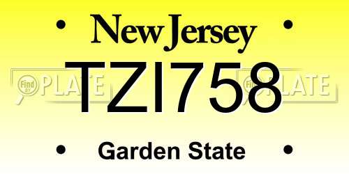 TZI758 New Jersey License Plate