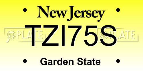 TZI75S New Jersey License Plate
