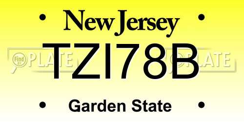 TZI78B New Jersey License Plate