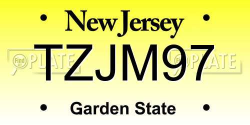 TZJM97 New Jersey License Plate