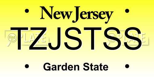 TZJSTSS New Jersey License Plate