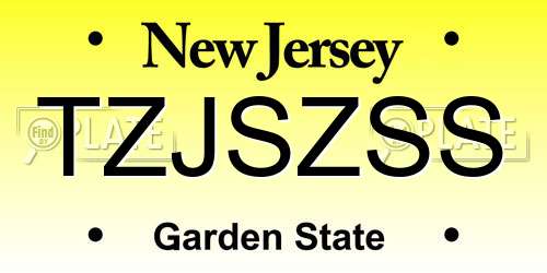 TZJSZSS New Jersey License Plate