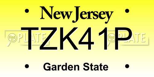 TZK41P New Jersey License Plate
