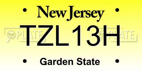 TZL13H New Jersey License Plate