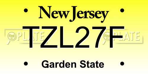 TZL27F New Jersey License Plate