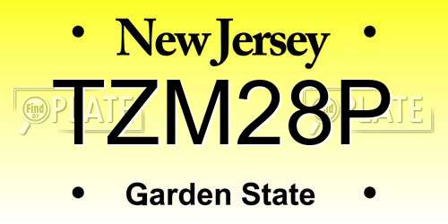 TZM28P New Jersey License Plate