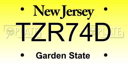 TZR74D New Jersey License Plate