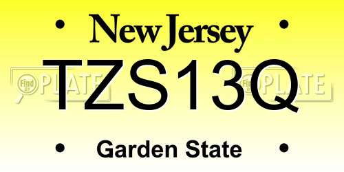 TZS13Q New Jersey License Plate