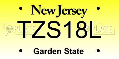 TZS18L New Jersey License Plate