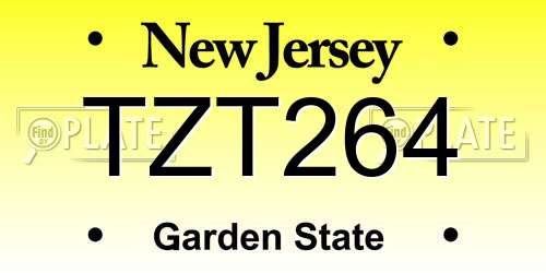 TZT264 New Jersey License Plate