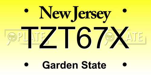 TZT67X New Jersey License Plate