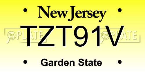 TZT91V New Jersey License Plate