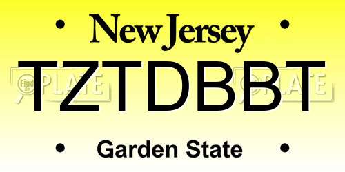 TZTDBBT New Jersey License Plate