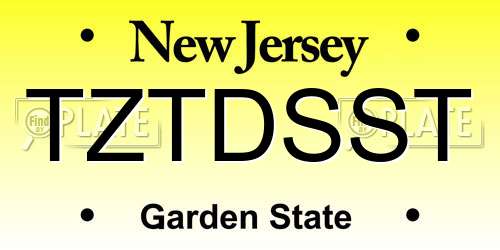 TZTDSST New Jersey License Plate