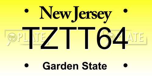 TZTT64 New Jersey License Plate