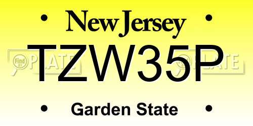 TZW35P New Jersey License Plate