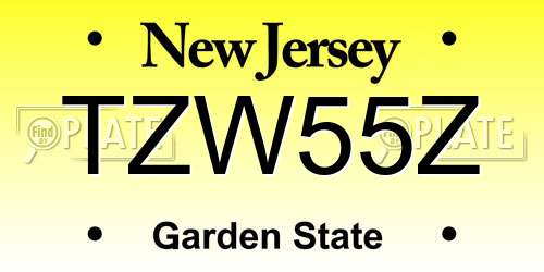TZW55Z New Jersey License Plate