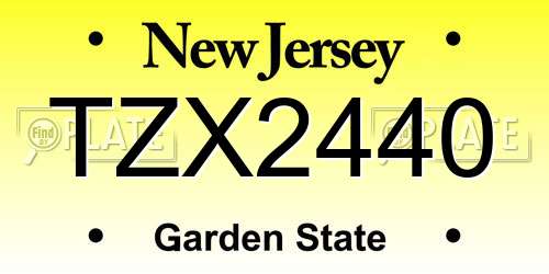 TZX2440 New Jersey License Plate