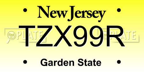 TZX99R New Jersey License Plate