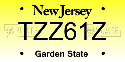 TZZ61Z New Jersey License Plate