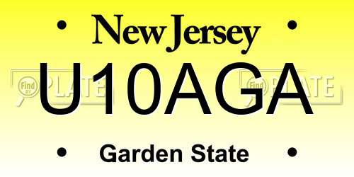 U10AGA New Jersey License Plate