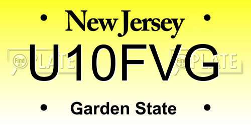 U10FVG New Jersey License Plate