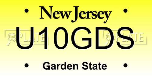 U10GDS New Jersey License Plate