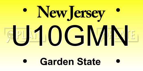 U10GMN New Jersey License Plate