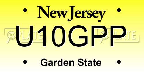 U10GPP New Jersey License Plate