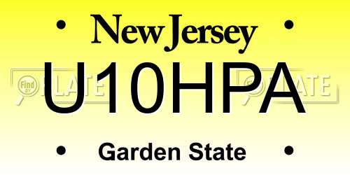 U10HPA New Jersey License Plate