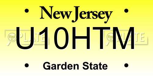 U10HTM New Jersey License Plate