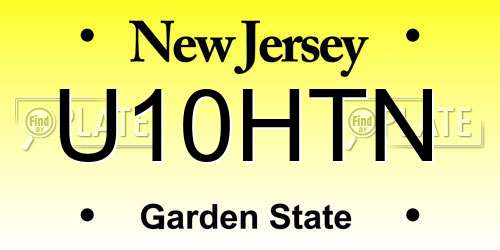 U10HTN New Jersey License Plate