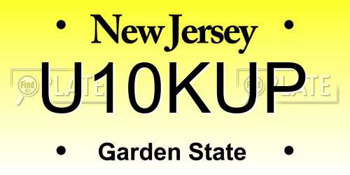 U10KUP New Jersey License Plate