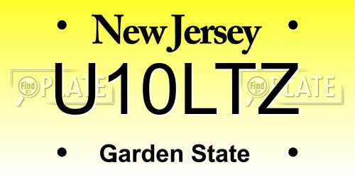 U10LTZ New Jersey License Plate