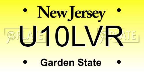 U10LVR New Jersey License Plate