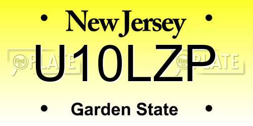 U10LZP New Jersey License Plate