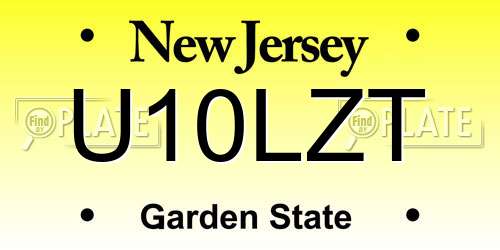 U10LZT New Jersey License Plate