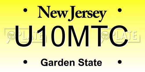 U10MTC New Jersey License Plate